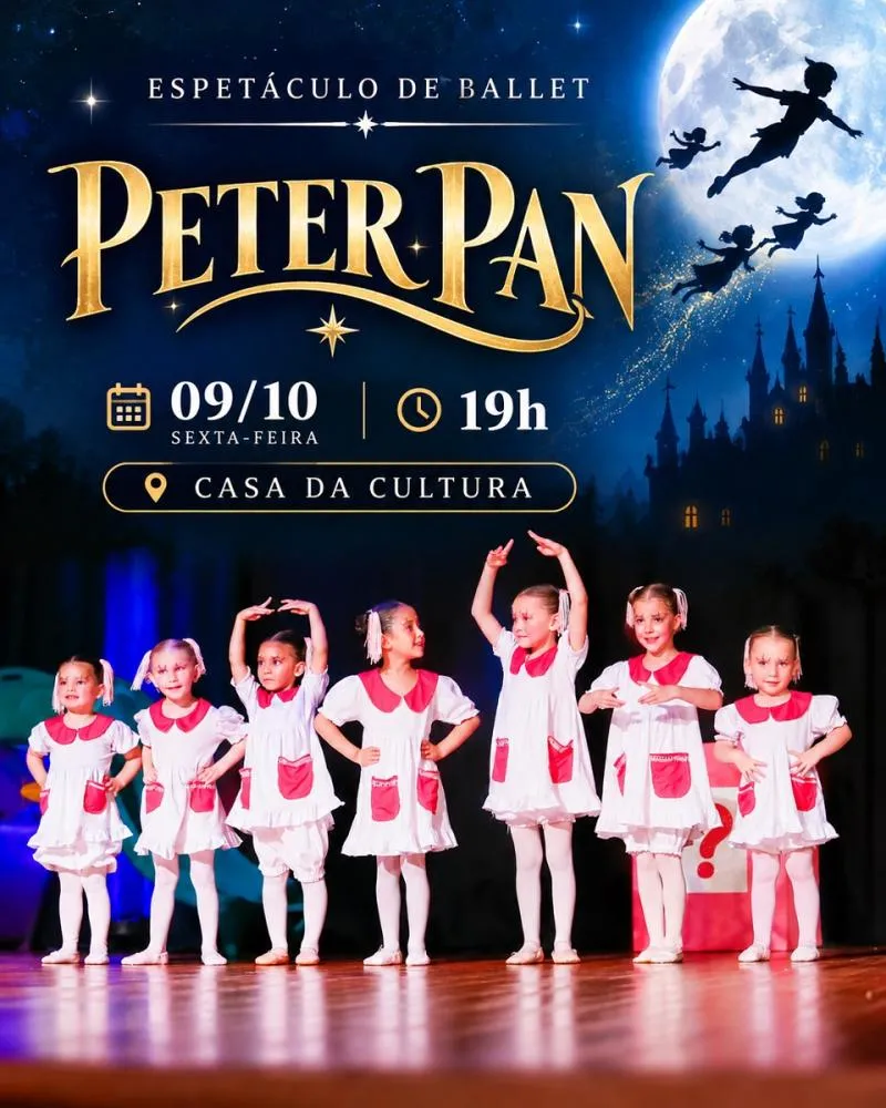 Espetáculo de ballet “Peter Pan” acontece nesta sexta-feira em Mercedes
