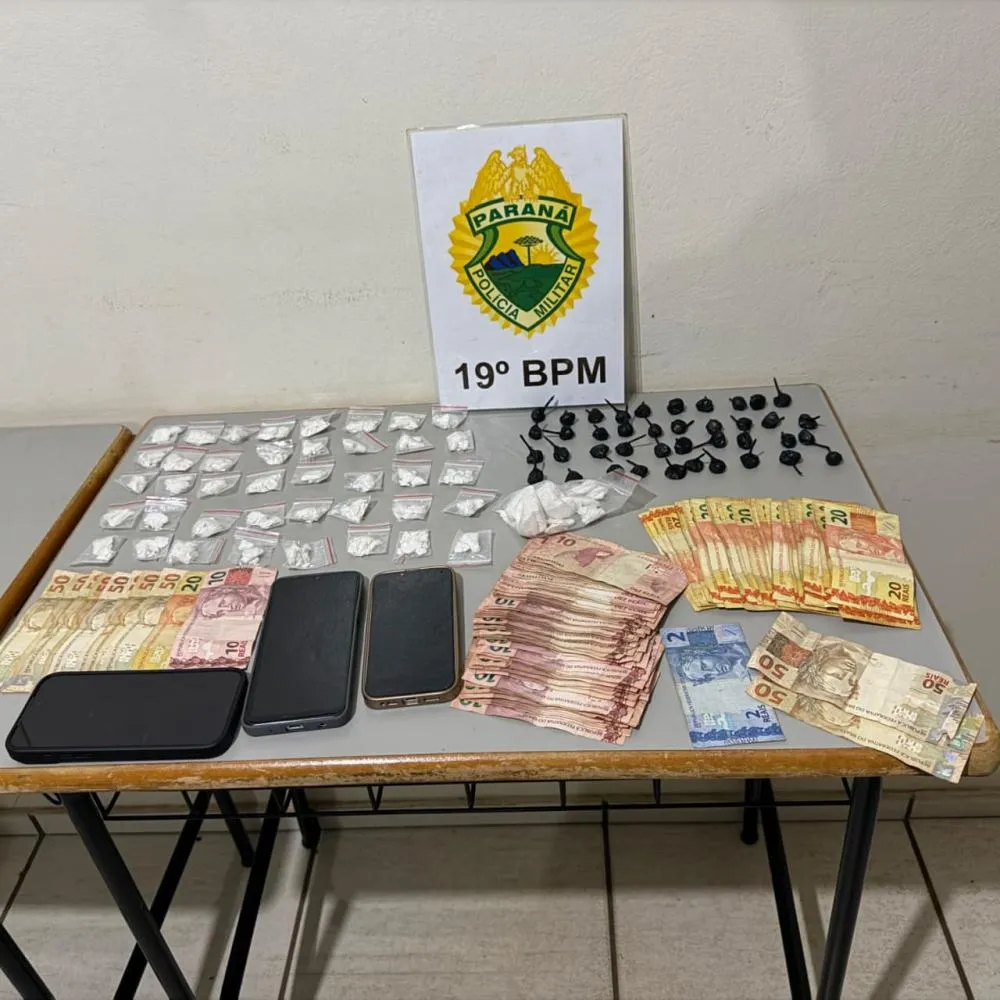 Indivíduos são detidos com cocaína fracionada após ação da PM contra ponto de distribuição em Toledo